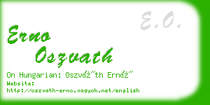 erno oszvath business card